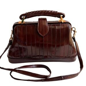 Genuine Eel Skin Satchel Shoulder  Bag